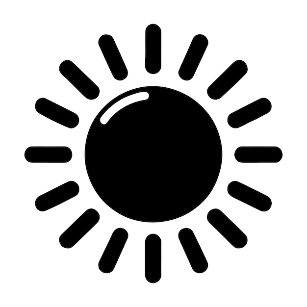 Colección vectorial de elementos del ícono del sol Trazos de pincel negros dibujados a mano