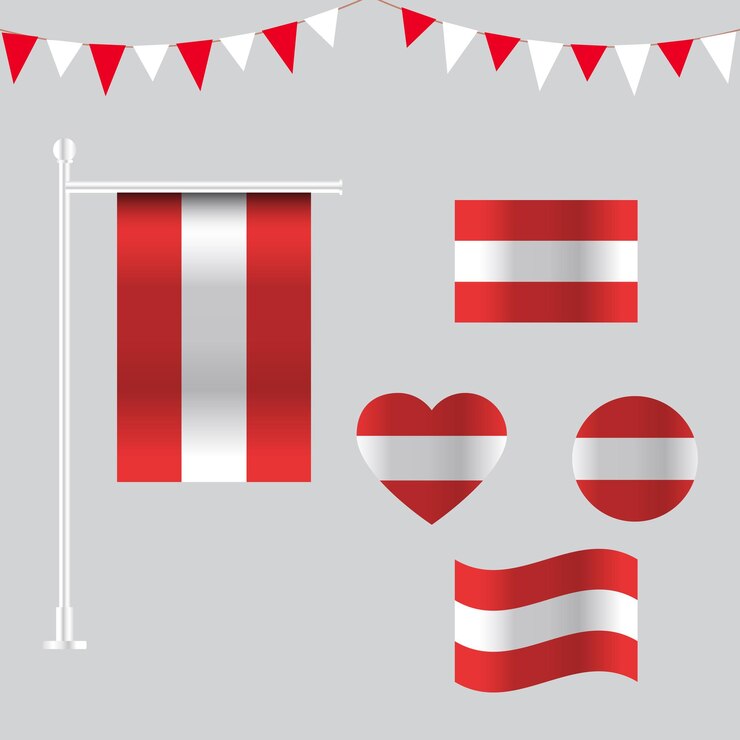 colección vectorial de emblemas e iconos de Austria en diferentes formas