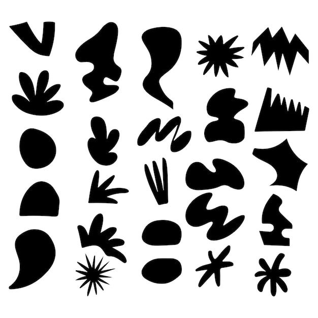 Colección vectorial de formas negras abstractas para inspiración de diseño