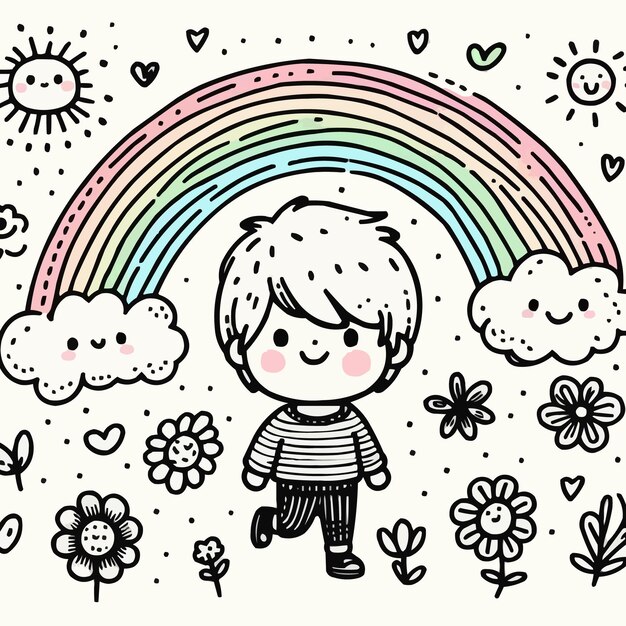 Colección vectorial gratuita de iconos de corazón sin color ilustrados