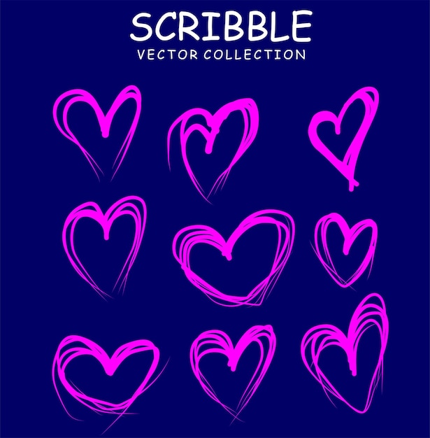 colección vectorial de iconos de corazón ilustrados