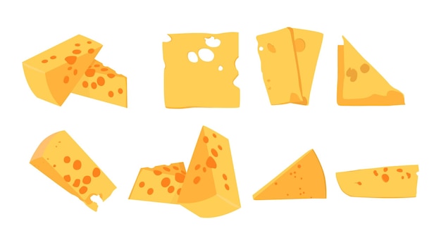 colección vectorial de ilustraciones de rebanadas de queso