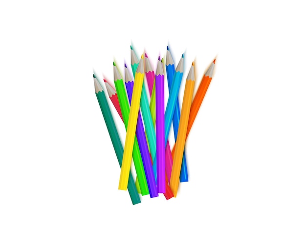 Colección vectorial de lápices de color de madera Conjunto de lápizes de color sobre fondo blanco Ideal para el arte
