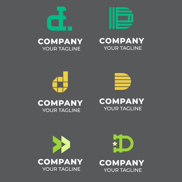 Colección vectorial libre de diferentes logotipos de gradiente d