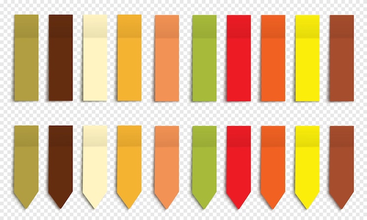 Vector colección vectorial de notas pegajosas coloridas y realistas plantilla de pegatinas de nota de correo cintas de papel pegajosos con sombra aislada sobre fondo transparente