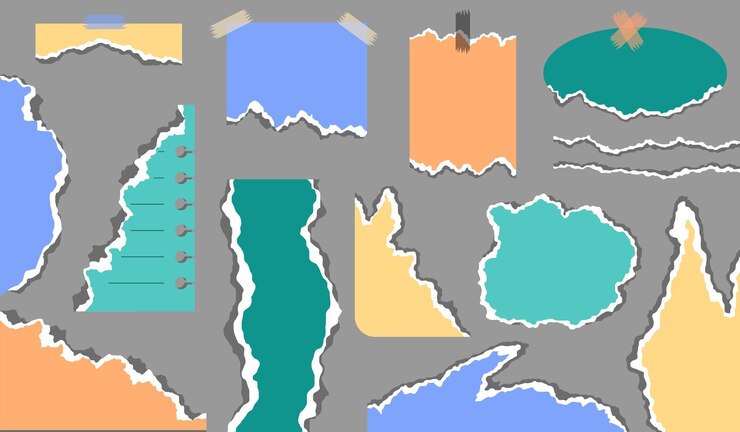 colección vectorial de papel roto elementos de diseño de papel roto