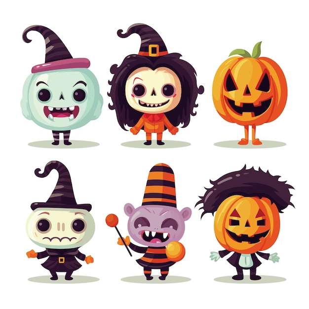 colección vectorial de personajes de halloween