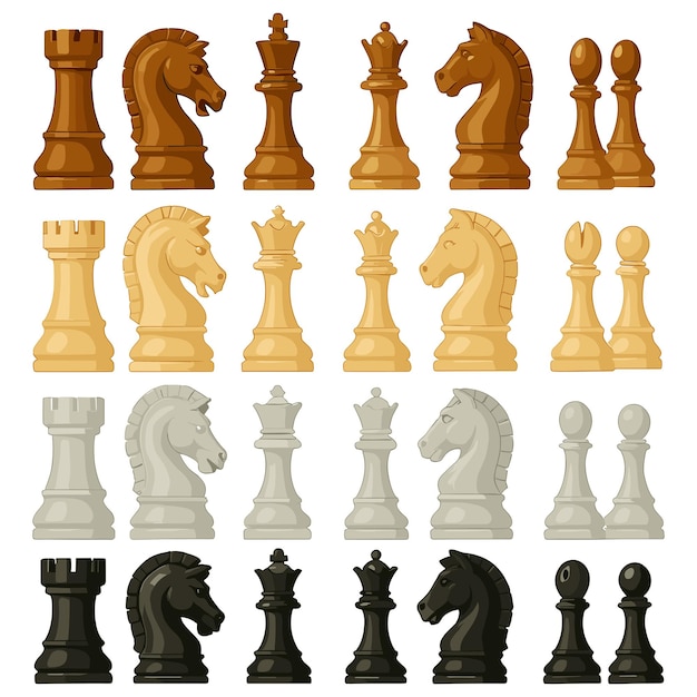 Colección vectorial de piezas de ajedrez