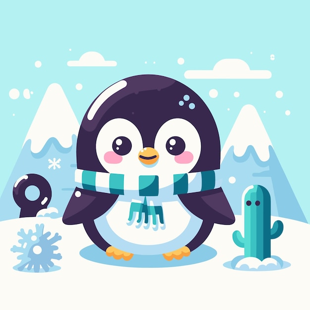 Colección vectorial plana de pingüinos muy bonitos.