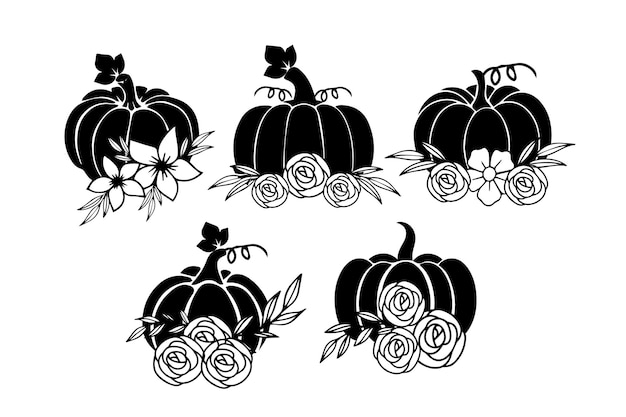 Colección vectorial de la silueta de la calabaza de Halloween