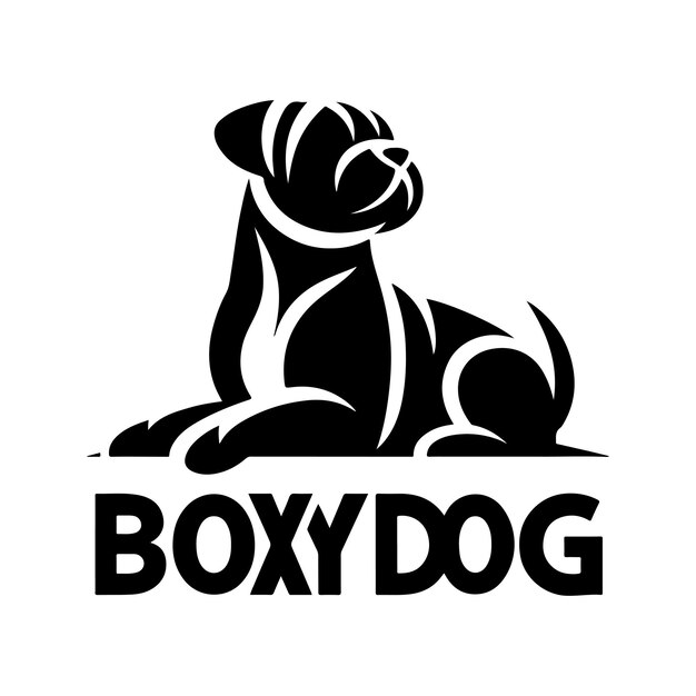 Colección vectorial de silueta de perro boxeador sobre fondo blanco Ilustración vectorial del trabajo de arte del perro