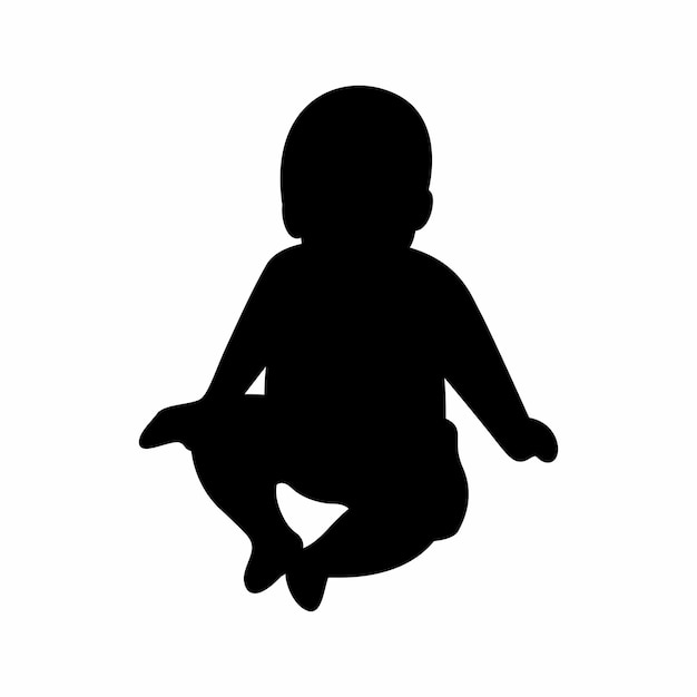 Colección vectorial de siluetas de bebés lindos 2