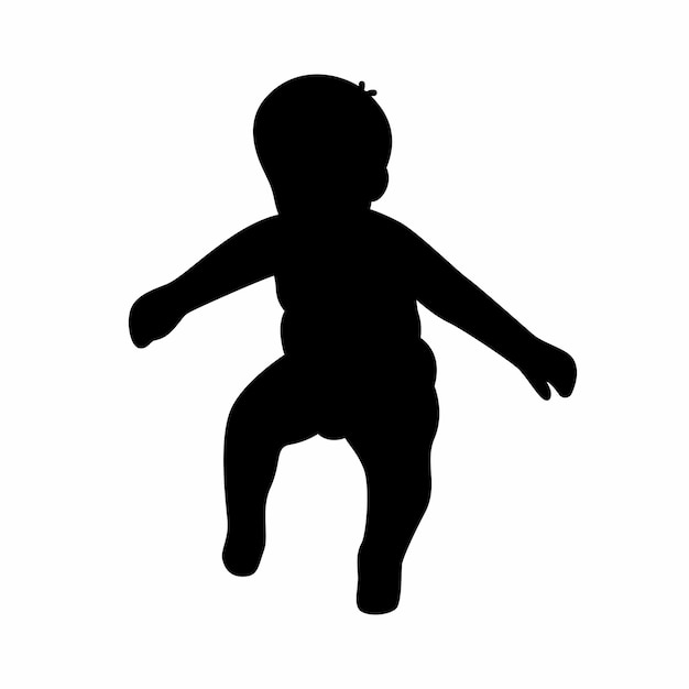 Colección vectorial de siluetas de bebés lindos 6