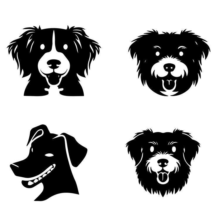 Colección vectorial de siluetas de perros elegantes Descarga gratuita