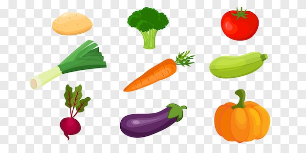 Colección de verduras dibujadas a mano elementos aislados diseño vectorial