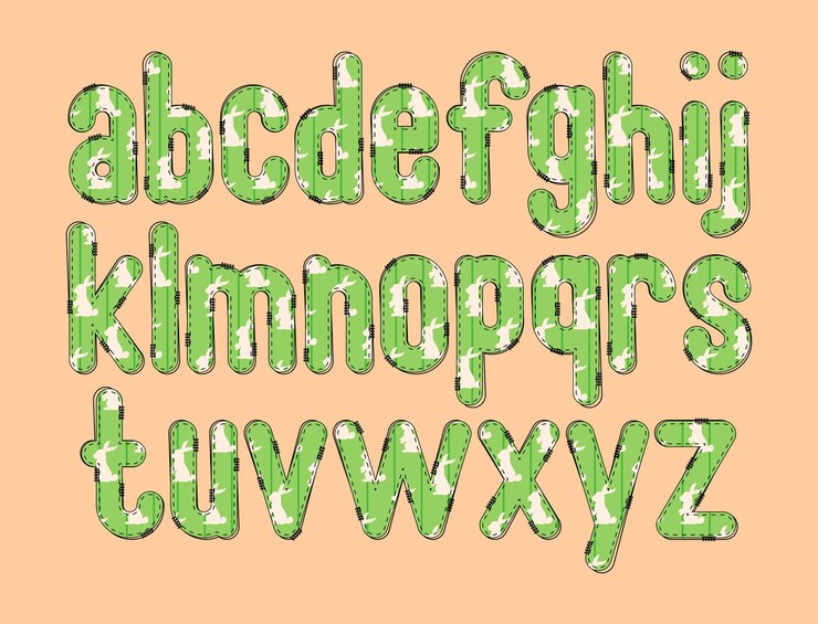 Vector colección versátil de letras del alfabeto del conejo de pascua para varios usos