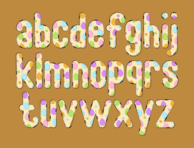 Colección versátil de letras del alfabeto de huevos lindos para varios usos