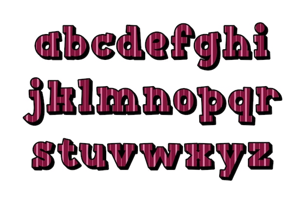 Colección versátil de letras del alfabeto de la línea rosa para varios usos