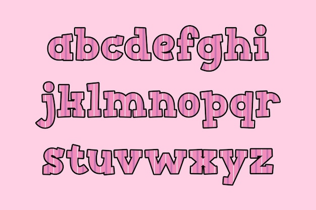 Vector colección versátil de letras del alfabeto de la línea rosa para varios usos