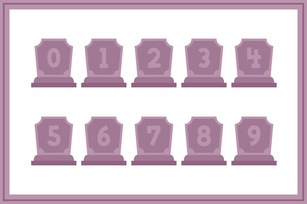 Colección versátil de números de lápidas para diversos usos