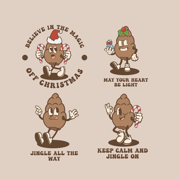 Colección vintage de conos de pino navideños