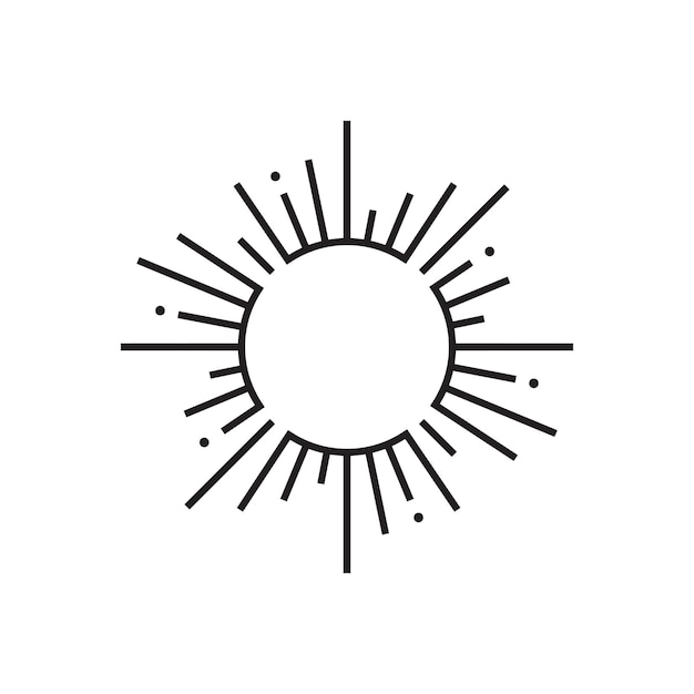 Colección vintage de rayos de sol Estallidos de rayos de sol Fuegos artificiales Logotipo o elemento de diseño de letras