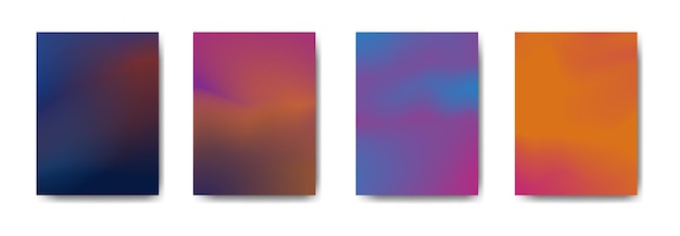 La colección de volantes coloridos de portada de fondo degradado se utiliza para carteles de fondo, pancartas