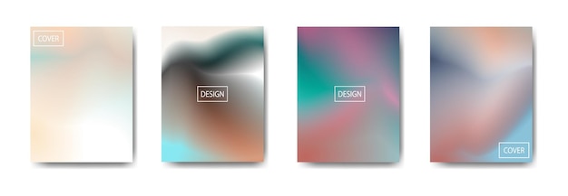 La colección de volantes coloridos de portada de fondo degradado se utiliza para carteles de fondo, pancartas