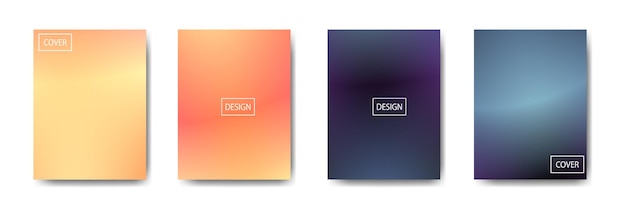 La colección de volantes coloridos de portada de fondo degradado se utiliza para carteles de fondo, pancartas