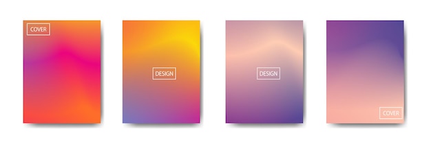 La colección de volantes coloridos de portada de fondo degradado se utiliza para carteles de fondo, pancartas