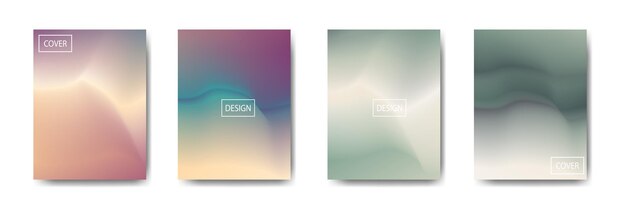 La colección de volantes coloridos de portada de fondo degradado se utiliza para carteles de fondo, pancartas