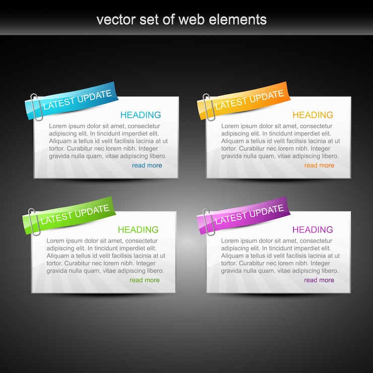 Vector colección para web de banners de texto