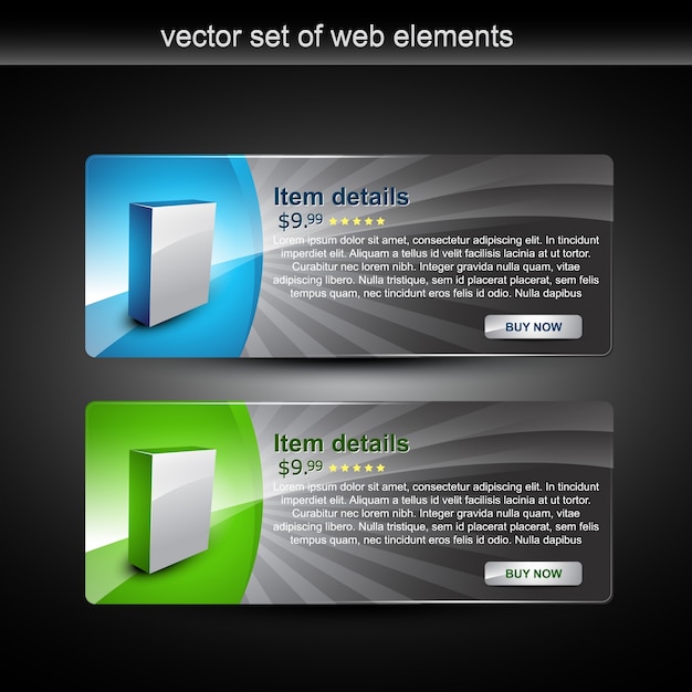 Vector colección para web de dos banners para web