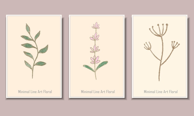 Colecciones de arte lineal floral