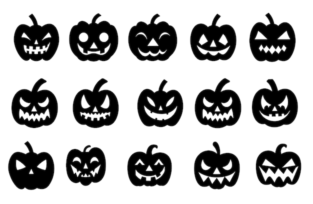 Vector colecciones de calabazas de silueta