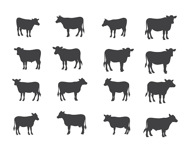 Colecciones de conjuntos de siluetas de vacas