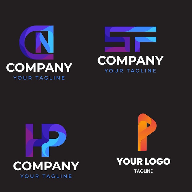 Colecciones de diseño de logotipos creativos con la letra P