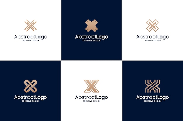 Colecciones de diseño de logotipos de letras X abstractas