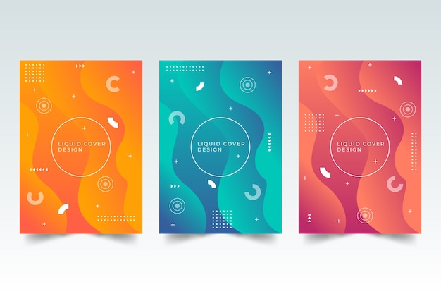 colecciones de diseño de portada degradada abstracta