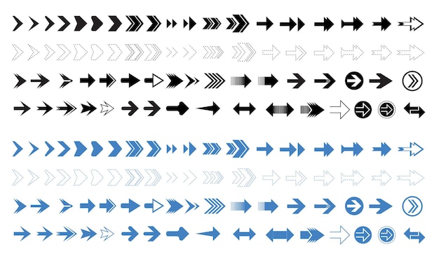 Colecciones de flechas vectoriales negras
