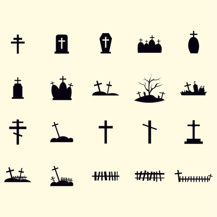 Vector las colecciones de halloween tombstone silhouette