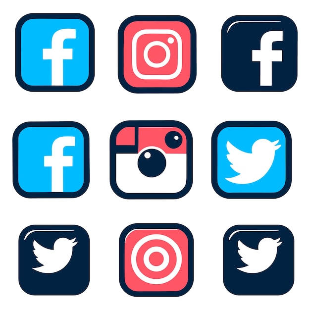 Vector colecciones de iconos de redes sociales ilustraciones vectoriales