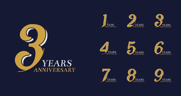 Vector colecciones de logotipos de aniversario de oro para momentos de celebración con estilo de lujo