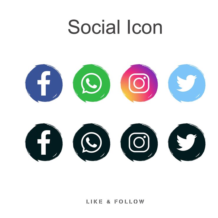 Colecciones de logotipos circulares populares en las redes sociales