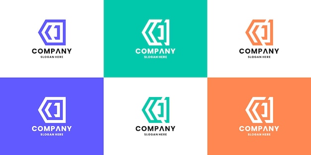 Colecciones modernas de diseño de logotipos de monogramas de letra c