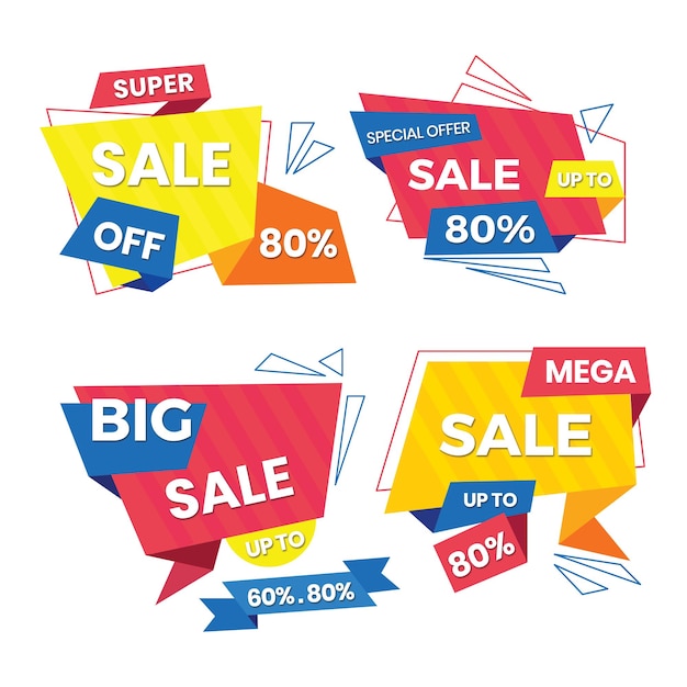 colecciones de pancartas de venta de origami