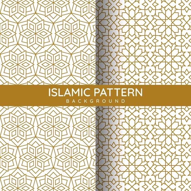 Colecciones de patrones árabes lineales planas islámicas conjunto de patrones sin fisuras estilo geométrico decorativo