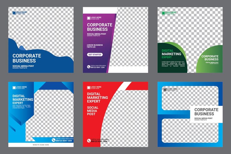 colecciones de plantillas de gráficos de marketing de redes sociales