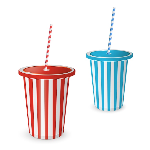Colecciones Vaso plástico fastfood para bebidas con pajita