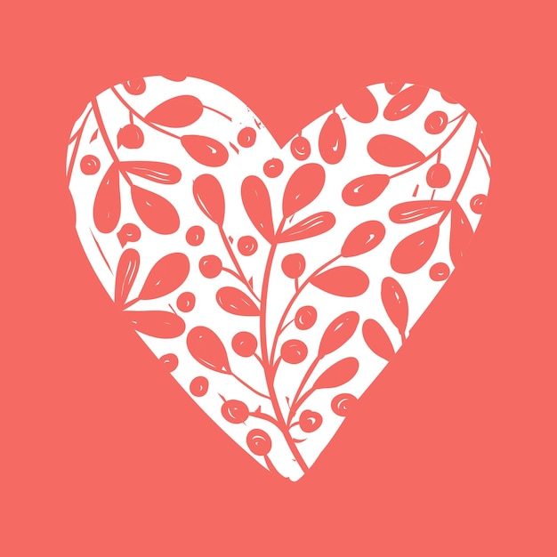 Vector colecciones de vectores de corazón dibujado a mano aislado sobre fondo transparente. me encantan las imágenes prediseñadas del día de san valentín. elementos florales decorados en forma de corazón.